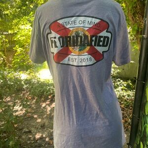 Floridafied Florida Fitted Gray Short Sleeve Tee for Women L Large